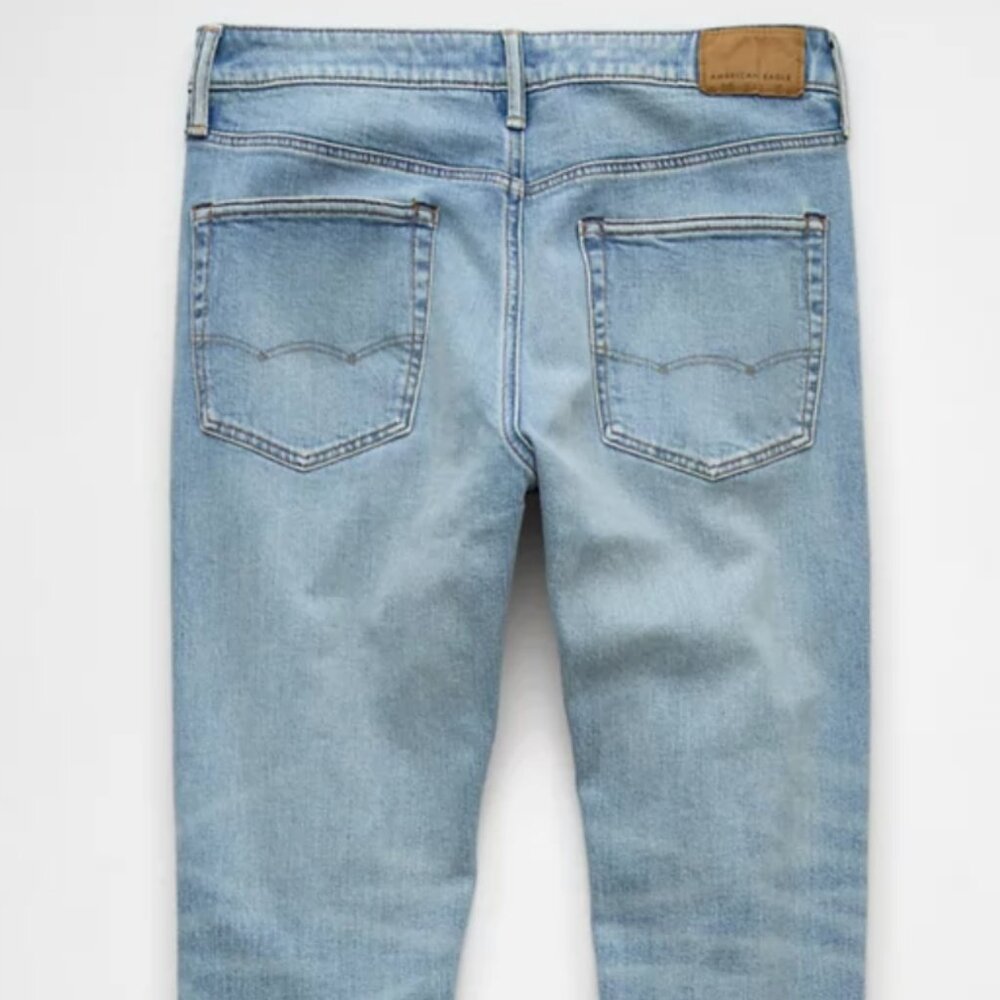 American Eagle AirFlex+ Distressed Light Wash Denim Jeans